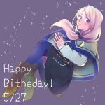  1girl blonde_hair blue_eyes bow brown_capelet capelet dated fire_emblem fire_emblem:_three_houses garreg_mach_monastery_uniform hair_bow hair_over_shoulder happy_birthday long_hair looking_at_viewer low-tied_long_hair low_ponytail mercedes_von_martritz reimio1016 
