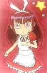 1girl beatmania long_hair red_dress red_eyes red_hair red_hair red_skirt running umegiri_ameto