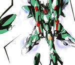  1980s_(style) battle beam_cannon commentary_request doven_wolf firing gundam gundam_zz highres incom_(gundam) mecha mobile_suit neo_zeon no_humans one-eyed retro_artstyle robot science_fiction space thrusters 