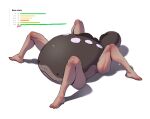  bare_legs barefoot clodsire from_above highres no_humans pikat pokemon pokemon_(creature) screenshot_inset shadow stats tail white_background 