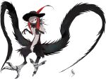  animal_feet animal_hands black_fur black_hat black_tail blonde_hair creature extra_tails hat highres kamikiririp original red_eyes signature solo talons 