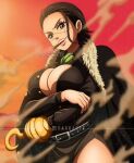 1girl cigar cleavage crocodile_(one_piece) genderswap genderswap_(mtf) hook_hand one_piece