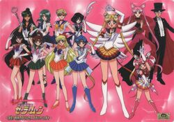 1boy 2001 6+girls \m/ aged_up aino_minako ankle_boots aqua_hair arm_up back_bow bishoujo_senshi_sailor_moon bishoujo_senshi_sailor_moon_r bishoujo_senshi_sailor_moon_stars black_choker black_dress black_hair black_hat black_lady_(sailor_moon) black_pants black_sailor_collar black_skirt blonde_hair blue_bow blue_choker blue_eyes blue_footwear blue_hair blue_sailor_collar blue_skirt boots bow bowtie brooch brown_bow brown_hair cape chiba_mamoru chibi_usa choker circlet cone_hair_bun crescent crescent_facial_mark cure_happy_pose double_bun dress elbow_gloves eternal_sailor_moon everyone facial_mark forehead_mark full_body garnet_rod gloves green_choker green_eyes green_footwear green_hair green_sailor_collar green_skirt hair_bobbles hair_bow hair_bun hair_ornament hairpin hand_on_own_hip hat heart heart_brooch heart_choker high_heels high_ponytail highres hino_rei holding holding_polearm holding_staff holding_weapon jewelry kaiou_michiru kino_makoto knee_boots layered_skirt legs_apart long_hair magical_girl mask medium_hair meiou_setsuna mizuno_ami multicolored_clothes multicolored_skirt multiple_girls official_art orange_choker orange_footwear orange_sailor_collar orange_skirt pants pink_background pink_bow pink_footwear pink_hair pink_sailor_collar pleated_skirt polearm ponytail puffy_sleeves purple_bow purple_sailor_collar purple_skirt red_bow red_choker red_eyes red_footwear red_sailor_collar red_sash red_skirt sailor_chibi_moon sailor_collar sailor_jupiter sailor_mars sailor_mercury sailor_moon sailor_neptune sailor_pluto sailor_saturn sailor_senshi sailor_senshi_uniform sailor_uranus sailor_venus sash scan shoes short_hair sidelocks silence_glaive single_hair_bun skirt staff standing star_(symbol) star_choker super_sailor_chibi_moon super_sailor_jupiter super_sailor_mars super_sailor_mercury super_sailor_neptune super_sailor_pluto super_sailor_saturn super_sailor_uranus super_sailor_venus tamegai_katsumi ten'ou_haruka tomoe_hotaru top_hat tsukino_usagi tuxedo tuxedo_kamen twintails very_short_hair wavy_hair weapon white_bow white_bowtie white_footwear white_gloves white_wings wings yellow_bow yellow_choker yellow_skirt 