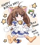  2023 2girls :3 :o =_= absurdres animal_hat antenna_hair apron bell blue_bow blue_dress blue_sailor_collar blue_skirt blush bow brown_eyes brown_hair cat_girl cat_hat cat_tail character_name chibi closed_eyes closed_mouth commentary_request cosplay costume_switch dated dejiko di_gi_charat dress frilled_apron frills fujiwara_tatsuroo full_body gloves green_hair green_neckerchief hair_bell hair_ornament happy_birthday hat highres jingle_bell long_hair multiple_girls neck_bell neckerchief open_mouth parted_bangs paw_shoes petticoat pleated_skirt puchiko puffy_short_sleeves puffy_sleeves sailor_collar school_uniform serafuku shirt short_hair short_sleeves skirt socks solo_focus star_(symbol) striped_tail tail tail_bow tail_ornament twintails very_long_hair white_apron white_gloves white_hat white_shirt white_socks white_tail yellow_footwear yellow_hat yellow_tail 