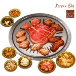  artist_logo food food_focus food_name highres meat no_humans original plate raw_meat tray white_background yuki00yo 