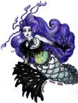  1girl braid floating_hair highres jewelry long_hair looking_at_viewer mermaid monster_girl monster_high necklace pale_skin purple_hair purple_lips sirena_von_boo solo very_long_hair 