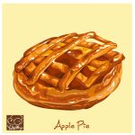  apple_pie artist_logo artist_name food food_focus no_humans original pastry pie yellow_background yuki00yo 