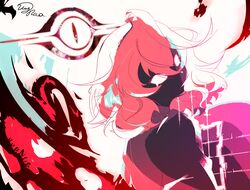  1girl aura blank_eyes blue_archive broken_halo dark_aura glowing halo highres hoshino_(blue_archive) hoshino_terror_(blue_archive) pink_hair 