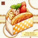  food food_focus fruit highres no_humans original pastry still_life strawberry whipped_cream yuki00yo 