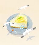  ao_(aohari) bird crab dessert fish food food_focus food_request fruit garnish lemon lemon_slice lifebuoy no_humans original plate seagull seashell shadow shell smile starfish swim_ring 