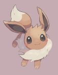  blush_stickers brown_background brown_eyes brown_fur eevee highres looking_at_viewer no_humans nullma pokemon pokemon_(creature) simple_background solo two-tone_fur white_fur 