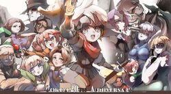  6+boys 6+girls anniversary black_dainn blonde_hair blue_dvalinn bokura_no_taiyou brown_hair character_request commentary_request django_(boktai) group_picture highres holding holding_sword holding_weapon jormungandr_(boktai) lita_(boktai) multiple_boys multiple_girls muted_color otenko purple_hair red_durathror sabata_(boktai) sword teruteruboktai weapon white_duneyrr zazie_(boktai) 