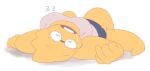 1girl 2020s 2021 2d adorable alphys anthro anthro_only aruput aruput_ut asleep big_breasts breasts chubby chubby_anthro chubby_female cute digital_media_(artwork) drooling female female_anthro female_only fully_clothed glasses lizard lizard_girl lizard_tail lying_down lying_on_back monster monster_girl non-mammal_breasts on_back reptile reptile_girl reptile_tail scalie simple_background sleeping solid_color_background solo solo_anthro solo_female tail undertale white_background yellow_body yellow_skin zzz 