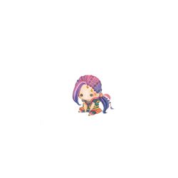  1boy black_eyes chibi full_body highres jamil_viper kirakira_huuuki long_hair male_focus painting_(medium) purple_hair simple_background sitting sleeveless sleeveless_jacket solo traditional_media twisted_wonderland watercolor_(medium) white_background 