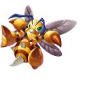  antennae bee bug colored_skin commentary digimon digimon_(creature) digimon_card_game digimon_liberator extra_arms funbeemon green_eyes insect_wings looking_at_viewer no_humans official_art orange_skin simple_background transparent_background wings 