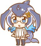 blue_eyes blue_whale_(kemono_friends) chibi dorsal_fin kemono_friends pectoral_fin tail