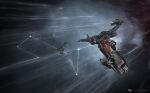  3d advanced_ship_(eve_online) attack_ship_(eve_online) battleship_(eve_online) birgirpall caldari_state_(eve_online) commentary company_name dated dated_commentary electronic_warfare_ship_(eve_online) eve_online fleet flying glowing highres kaalakiota_(eve_online) logo military_vehicle nebula no_humans official_art outdoors radio_antenna realistic scenery science_fiction scorpion_(eve_online) sky space spacecraft star_(sky) starry_background starry_sky tech_2_ship_(eve_online) warp_(eve_online) 