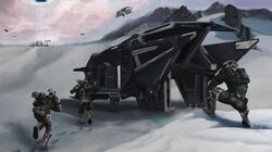  3others aiming aircraft ambiguous_gender building city clouds cloudy_sky commentary day dropship dust_514 energy_gun eve_online flying glowing grey_theme gun helmet highres holding holding_gun holding_weapon multiple_others outdoors photoshop_(medium) science_fiction sky snow soldier spacecraft srsns weapon 