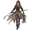 1boy ahoge ankle_boots armor belt bishounen black_pants boots breastplate brown_hair cape downscaled evil_smile fingerless_gloves floating_cape full_body gloves gold_trim granblue_fantasy green_cape hair_between_eyes hip_armor holding holding_sword holding_weapon hood hood_up light_smile looking_at_viewer minaba_hideo official_art pants resized sandalphon_(granblue_fantasy) scabbard shaded_face sheath shoulder_armor smile sword tachi-e tight_clothes tight_pants transparent_background weapon 