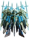  blue_eyes dairoku_ryouhei full_body highres looking_at_viewer m_yuzuruha mecha robot standing sword transparent_background weapon 