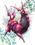  commentary_request full_body horns lionbell looking_down no_humans pokemon pokemon_(creature) scolipede signature solo spikes walking yellow_eyes 