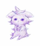  3_(sangatu) animal_focus blush closed_mouth colored_sclera commentary_request espurr expressionless full_body highres light_blush looking_at_viewer no_humans partial_commentary pink_sclera pokemon pokemon_(creature) sitting solo violet_eyes 