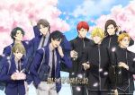  6+boys alternate_costume alternate_universe april_fools bag character_request cherry_blossoms falling_petals gakuran ginga_eiyuu_densetsu holding holding_bag multiple_boys official_art oskar_von_reuenthal petals reinhard_von_lohengramm school_bag school_uniform shoulder_bag siegfried_kircheis spring_(season) tree walter_von_schenkopp wolfgang_mittermeyer yang_wen-li 