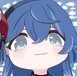  1girl ako_(blue_archive) blue_archive blue_hair light_blue_eyes long_hair smile 