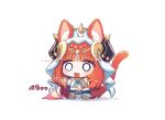  ... 1girl animal_ears bright_pupils cat_ears cat_girl cat_tail chibi chibi_only circlet dancer detached_sleeves ears_through_headwear fake_horns food full_body genshin_impact gladiator_sandals gun harem_outfit holding holding_gun holding_weapon horns ice_cream ice_cream_cone jewelry kemonomimi_mode long_hair marutaruuu nilou_(genshin_impact) open_mouth redhead sandals solo standing tail veil weapon white_pupils white_veil 