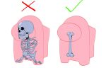  2others among_us bone commentary crewmate_(among_us) english_commentary full_body kricedor multiple_others reference_sheet simple_background skeleton skull standing white_background x-ray_vision 