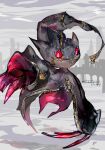  absurdres banette black_skin claws colored_sclera colored_skin commentary_request floating highres mega_banette no_humans pink_eyes pokemon pokemon_(creature) red_sclera stitches sukepmonster zipper zipper_pull_tab 