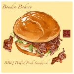  artist_logo artist_name bread burger food food_focus food_name highres no_humans original pulled_pork sauce vegetable yuki00yo 
