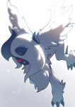  absol animal_focus claws highres mega_absol no_humans omochi_(omotimotittona3) pokemon pokemon_(creature) red_eyes solo white_wings wings 