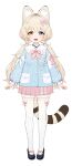  1girl :d absurdres animal_ear_fluff animal_ears black_footwear blonde_hair blue_eyes bow bow_legwear bowtie braid crown_braid footwear_bow full_body hair_bow heterochromia highres long_sleeves looking_at_viewer low_twintails mary_janes miniskirt official_art pink_bow pink_bowtie pink_skirt pleated_skirt pocket puffy_long_sleeves puffy_sleeves shirt shoes shorts shorts_under_skirt skirt smile solo standing stardust_project straight-on striped_tail tachi-e tachibana_akiko tail teeth thigh-highs transparent_background twintails virtual_youtuber white_bow white_shirt white_shorts white_thighhighs wo_you_yibei_jia_wanli yellow_eyes yellow_tail 