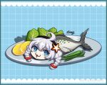 1girl fish honkai_(series) honkai_impact_3rd kiana_kaslana lemon lemon_slice tuna