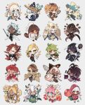  6+boys 6+girls ahoge almond_cookie bird black_raisin_cookie braid brown_eyes brown_hair candy capelet cheese chibi closed_mouth cocoa_cookie coffee_beans cookie_run cream_puff_cookie crow cup dark-skinned_female dark-skinned_male dark_skin dress espresso_cookie food food-themed_hat full_body fur_hat green_eyes green_hair hair_ornament hat herb_cookie heterochromia high_ponytail holding holding_cup holding_magnifying_glass holding_scythe holding_staff holding_wand humanization instrument latte_cookie leaf_hair_ornament licorice_cookie lollipop long_hair long_sleeves looking_at_viewer madeleine_cookie magnifying_glass marshmallow mint_choco_cookie multicolored_hair multiple_boys multiple_girls papakha pink_hair plant_hair pomegranate_cookie pure_vanilla_cookie red_eyes redhead roguefort_cookie sapphire_(nine) scarf scythe side_ponytail simple_background smile sparkling_cookie spoon staff strawberry_cookie strawberry_crepe_cookie streaked_hair top_hat vampire_cookie very_long_hair violin walnut_cookie wand white_background white_capelet white_dress white_hair white_hat white_lily_cookie white_scarf wizard_cookie 