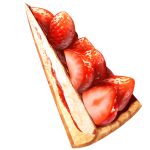  food food_focus fruit fruit_tart no_humans original pie pie_slice short208 strawberry strawberry_tart tart_(food) transparent_background 