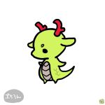  chibi commentary_request dragon eastern_dragon full_body hotathino no_humans original simple_background translation_request white_background 