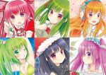 6+girls beatmania multiple_girls red_eyes red_hair strawberry umegiri_ameto umegiri_hifumi umegiri_iroha