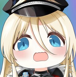  1girl azur_lane bismarck_(azur_lane) blonde_hair long_hair open_mouth quancy 