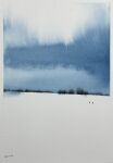  2others bare_tree blue_sky field highres horizon mouen_tw multiple_others night night_sky original painting_(medium) pond scenery sky traditional_media tree water watercolor_(medium) white_background 