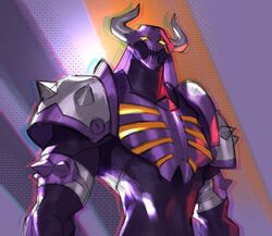  1boy armor black_bodysuit bodysuit buffalo desire_driver driver_(kamen_rider) horns kamen_rider kamen_rider_buffa kamen_rider_geats_(series) long_hair male_focus maniaxpunk purple_hair raise_buckle rider_belt shoulder_spikes skull solo spikes tokusatsu upper_body water_buffalo weapon zombie_buckle 