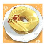  absurdres artist_name doughnut food food_focus highres icing no_humans original pastry plate star_(symbol) takisou_sou 