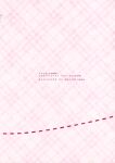  absurdres back_cover circle_name cover dotted_line english_text highres mahou_shoujo_madoka_magica mahou_shoujo_madoka_magica_(anime) no+bi= no_humans pink_background plaid plaid_background simple_background 