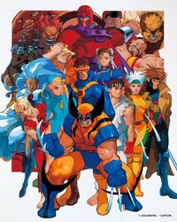  akuma_(street_fighter) artist_request beard blonde_hair blue_bodysuit blue_dress blue_hair bodysuit border brown_hair cammy_white cape character_request charlie_nash china_dress chinese_clothes chun-li claw_(weapon) claws cyclops dougi dress facial_hair gambit green_bodysuit highres juggernaut_(x-men) ken_masters long_hair m._bison magneto marvel medium_hair multicolored_hair official_art one-eyed pants red_bodysuit red_pants red_tunic rogue_(x-men) ryu_(street_fighter) sabertooth_(x-men) short_hair storm_(x-men) street_fighter tunic two-tone_bodysuit two-tone_hair weapon white_border white_cape white_hair white_pants white_tunic wolverine_(x-men) x-men x-men_vs._street_fighter yellow_bodysuit zangief 