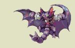  animal_focus claws clothed_pokemon cosplay dracula dracula_(cosplay) gliscor no_humans pixel_art pokemon pokemon_(creature) robin_(pixelated_robin) simple_background tail wings yellow_background yellow_eyes 