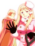  axis_powers_hetalia blonde_hair breasts coat dual_persona fur_hat fuzisu genderswap gloves hairband large_breasts long_hair looking_back russia_(hetalia) scarf shovel smile violet_eyes 