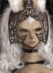  armor bunny_ears final_fantasy final_fantasy_xii fran lowres pon portrait rabbit_ears red_eyes solo tsurime viera white_hair 