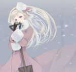  bad_id blonde_hair coat fur_collar fur_hat genderswap gloves hat ichikawa_mariou purple_eyes russia_(hetalia) shovel snow solo violet_eyes worktool 