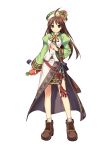  atelier_(series) atelier_viorate_alchemist_of_gramnad_2 brown_eyes brown_hair carrot hat long_hair long_sleeves nippon_ichi official_art simple_background solo trinity_universe tsunako viorate_platane white_background 